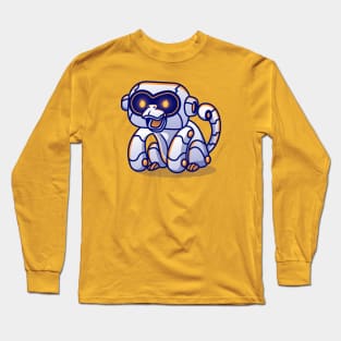 Cute Monkey Robot Cartoon Long Sleeve T-Shirt